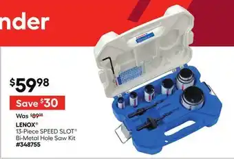 Lowe's 13-Piece SPEED SLOT Bi-Metal Hole Saw Kit offer