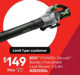 Lowe's POWER+ 56-voltG Battery Handheld Leaf Blower 2.5 Ah offer
