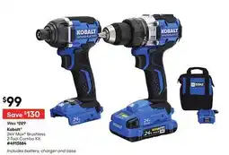 Lowe's Kobalt 24V MaxC Brushless 2-Tool Combo Kit offer