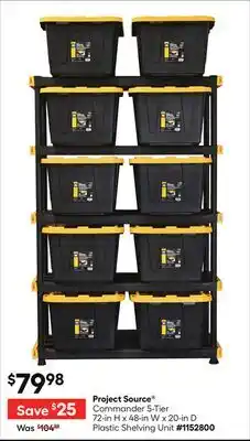 Lowe's Commander 5-Tier 72-in H x 48-in W x 20-in D Plastic Shelving Unit offer