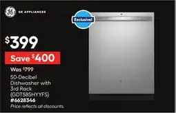 Lowe's 50-Decibel Dishwasher with 3rd Rack offer