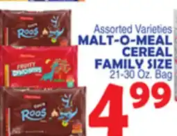Bravo Supermarkets MALT-O-MEAL CEREAL FAMILY SIZE offer