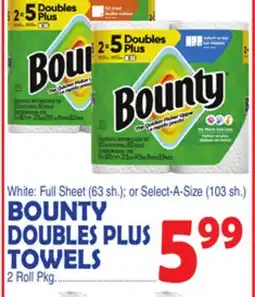 Bravo Supermarkets BOUNTY DOUBLES PLUS TOWELS offer