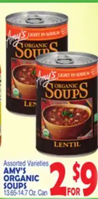 Bravo Supermarkets AMY'S ORGANIC SOUPS offer