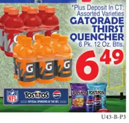 Bravo Supermarkets GATORADE THIRST QUENCHER offer