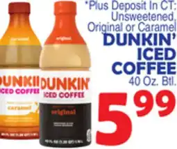 Bravo Supermarkets DUNKIN' ICED COFFEE offer
