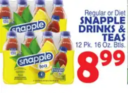 Bravo Supermarkets SNAPPLE DRINKS & TEAS offer