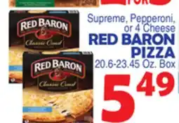 Bravo Supermarkets RED BARON PIZZA 20.6-23.45 Oz. Box offer