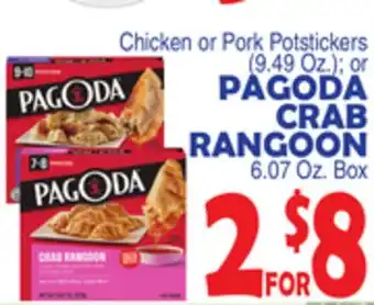Bravo Supermarkets PAGODA CRAB RANGOON 6.07 Oz. Box offer