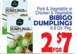 Bravo Supermarkets BIBIGO DUMPLINGS 6.6 oz., pkg offer