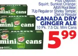 Bravo Supermarkets CANADA DRY GINGER ALE offer