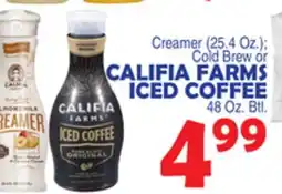 Bravo Supermarkets CALIFIA FARMS ICED COFFEE 48 Oz. Btl offer