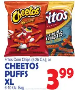 Bravo Supermarkets CHEETOS PUFFS XL 6-10 Oz. Bag offer