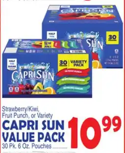 Bravo Supermarkets CAPRI SUN VALUE PACK 30 Pk. 6 Oz. Pouches offer