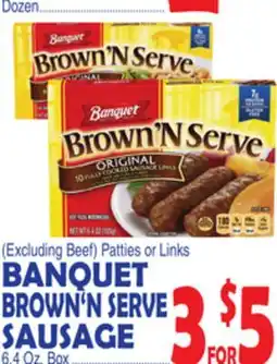 Bravo Supermarkets BANQUET BROWN'N SERVE SAUSAGE offer