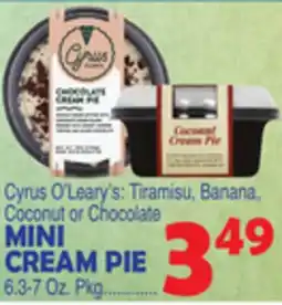 Bravo Supermarkets CYRUS O'LEARY'S MINI CREAM PIE offer