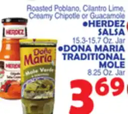 Bravo Supermarkets HERDEZ SALSA Jar, DONA MARIA TRADITIONAL MOLE offer
