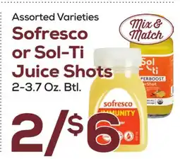 DeCicco & Sons Sofresco or Sol-Ti Juice Shots offer