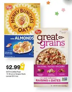 CVS Post 11-16 oz or Grape-Nuts cereal 20.5 oz offer