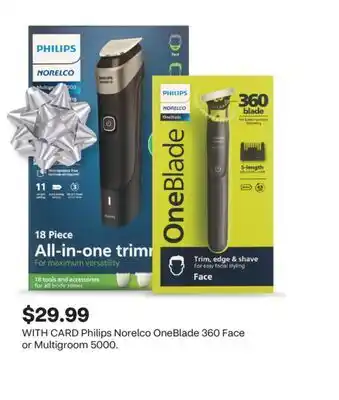 CVS Philips Norelco OneBlade 360 Face or Multigroom 5000 offer