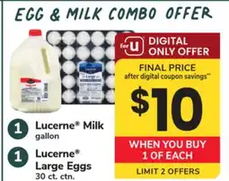 ACME Lucerne Milk gallon Lucerne Large Eggs 30 ct. ctn offer