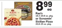 ACME Rao's 18.3-20.8 oz. pkg. or Screamin' Sicilian Pizza 20.8-25 oz. pkg offer