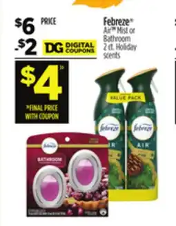 Dollar General Febreze Air TM Mist or Bathroom offer