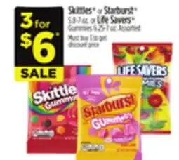 Dollar General Skittles or Starburst or Life Savers Gummies offer