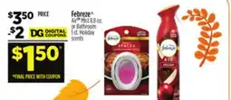 Dollar General Febreze Air TM Mist or Bathroom Holiday scents offer