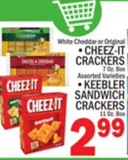 C Town CHEEZ-IT CRACKERS 7 Oz. Box, KEEBLER SANDWICH CRACKERS 11 Oz. Box offer