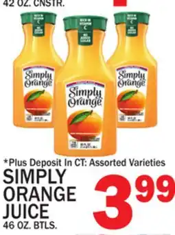 C Town SIMPLY ORANGE JUICE offer