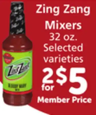Vons Zing Zang Mixers offer