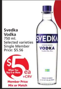 Vons Svedka Vodka offer