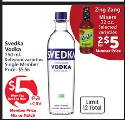 Albertsons Svedka Vodka offer