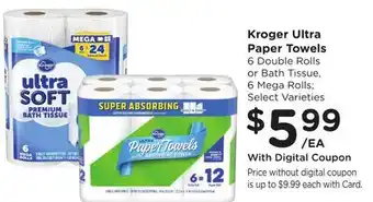 Ralphs Kroger Ultra Paper Towels offer