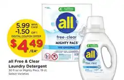 Ralphs all Free & Clear Laundry Detergent offer