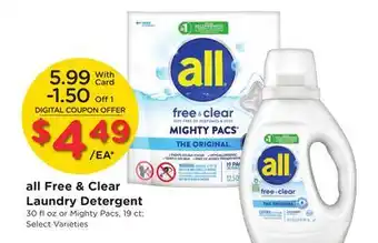 Ralphs all Free & Clear Laundry Detergent offer