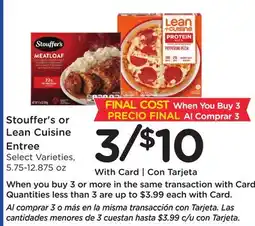 Ralphs Stouffer's or Lean Cuisine Entree offer