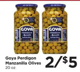 Food 4 Less Goya Perdigon Manzanilla Olives offer