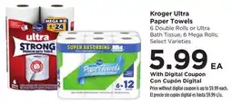 Food 4 Less Kroger Ultra Paper Towels offer