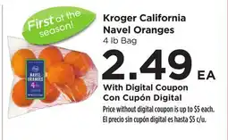 Food 4 Less Kroger California Navel Oranges offer
