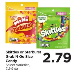 Food 4 Less Skittles or Starburst Grab N Go Size Candy offer