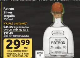 Pavilions Patrón Silver Tequila offer