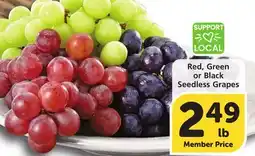 Pavilions Red, Green or Black Seedless Grapes offer