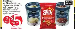 Pavilions SunChips or Simply 5-8.5 oz. Signature SELECT Ice Cream 1.5 qt offer