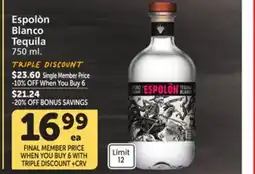 Pavilions Espolòn Blanco Tequila offer