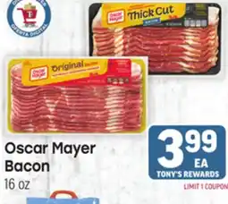 Tony’s Fresh Market Oscar Mayer Bacon offer