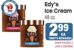 Tony’s Fresh Market Edy's Ice Cream offer