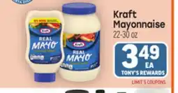 Tony’s Fresh Market Kraft Mayonnaise offer