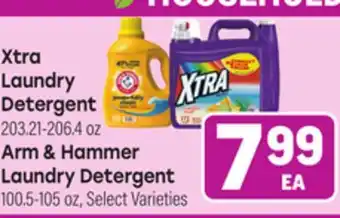 Tony’s Fresh Market Xtra Laundry Detergent 203.21-206.4 oz Arm & Hammer Laundry Detergent 100.5-105 oz offer